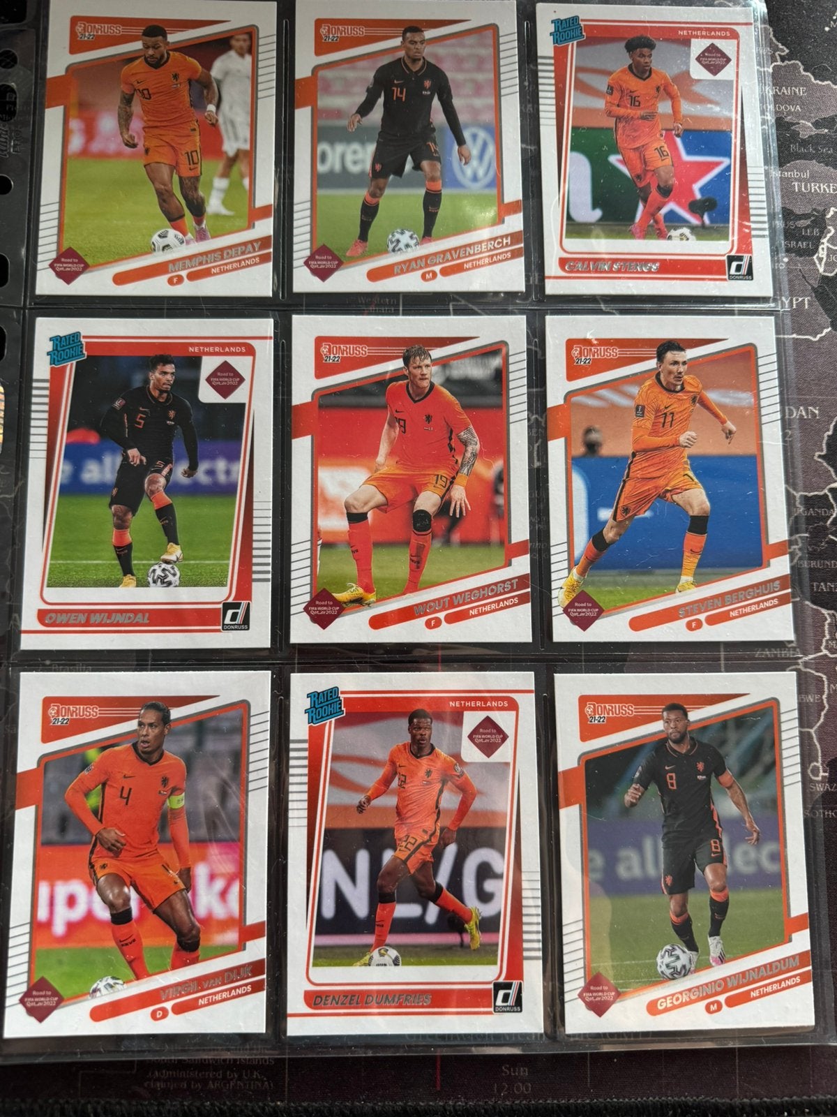Nederland Elftal Donruss 2021-22 lot Van Dijk, Rated Rookies, Ophalen of Verzenden, Zo goed als nieuw, Meerdere stickers