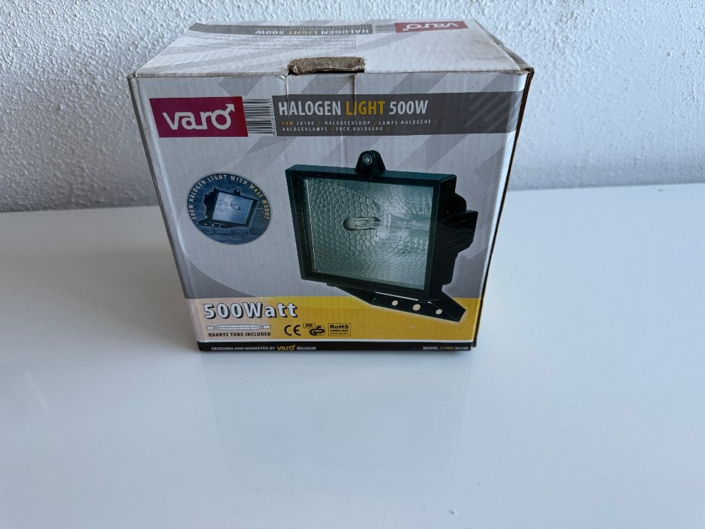 VARO - Halogeen bouw-/beveiligingslamp 500W, Ophalen of Verzenden, Nieuw