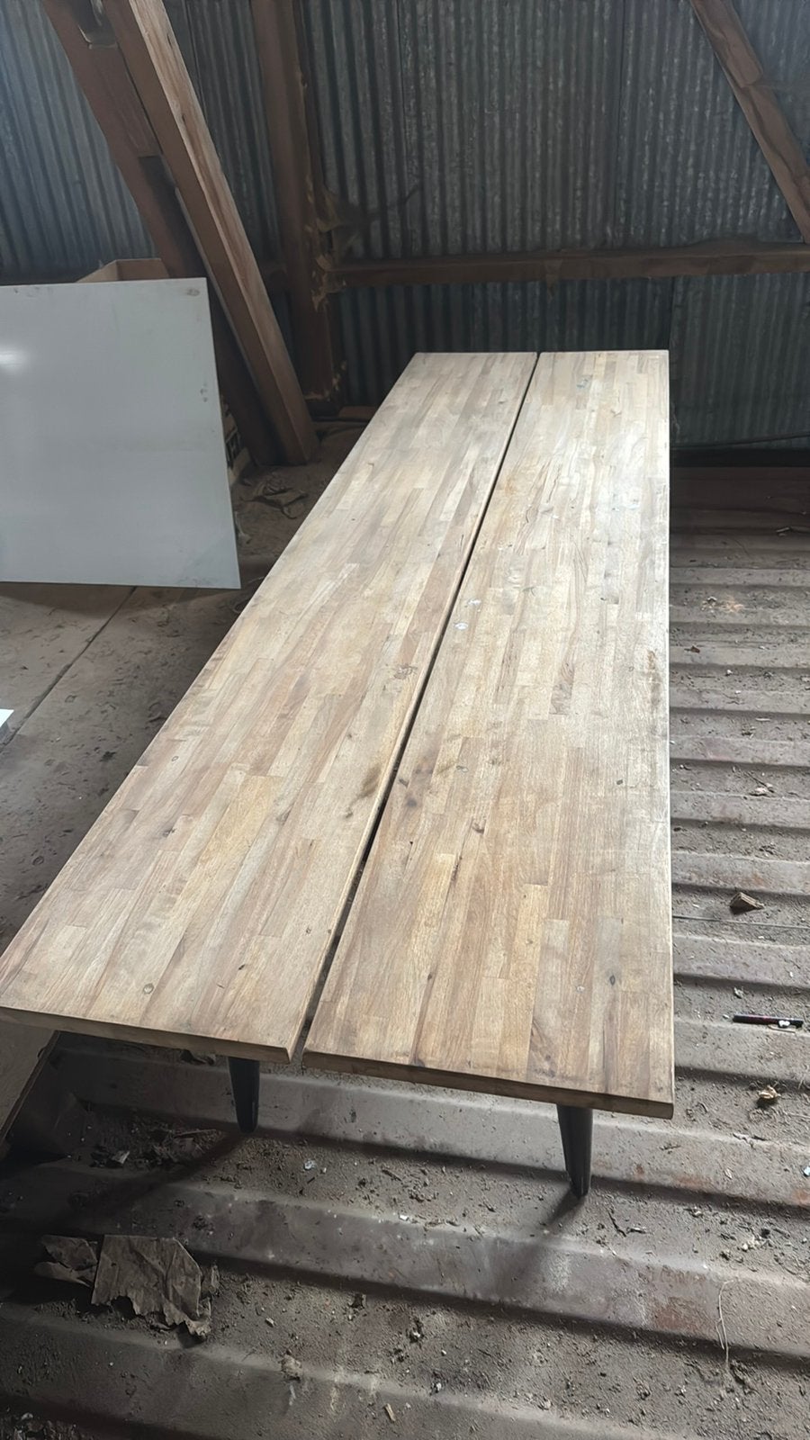 Houten tafel, Ophalen, 200 cm of meer, 50 tot 100 cm, Zo goed als nieuw