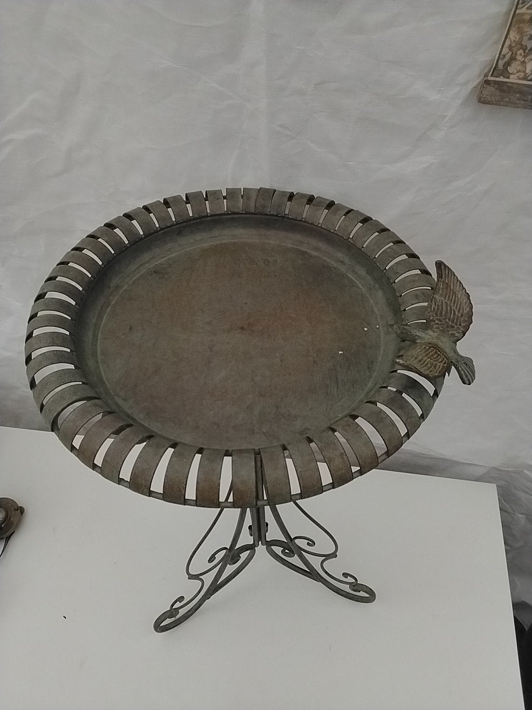 Decoratieve vogelbad/voederbak op standaard, Antiek en Kunst, Ophalen of Verzenden
