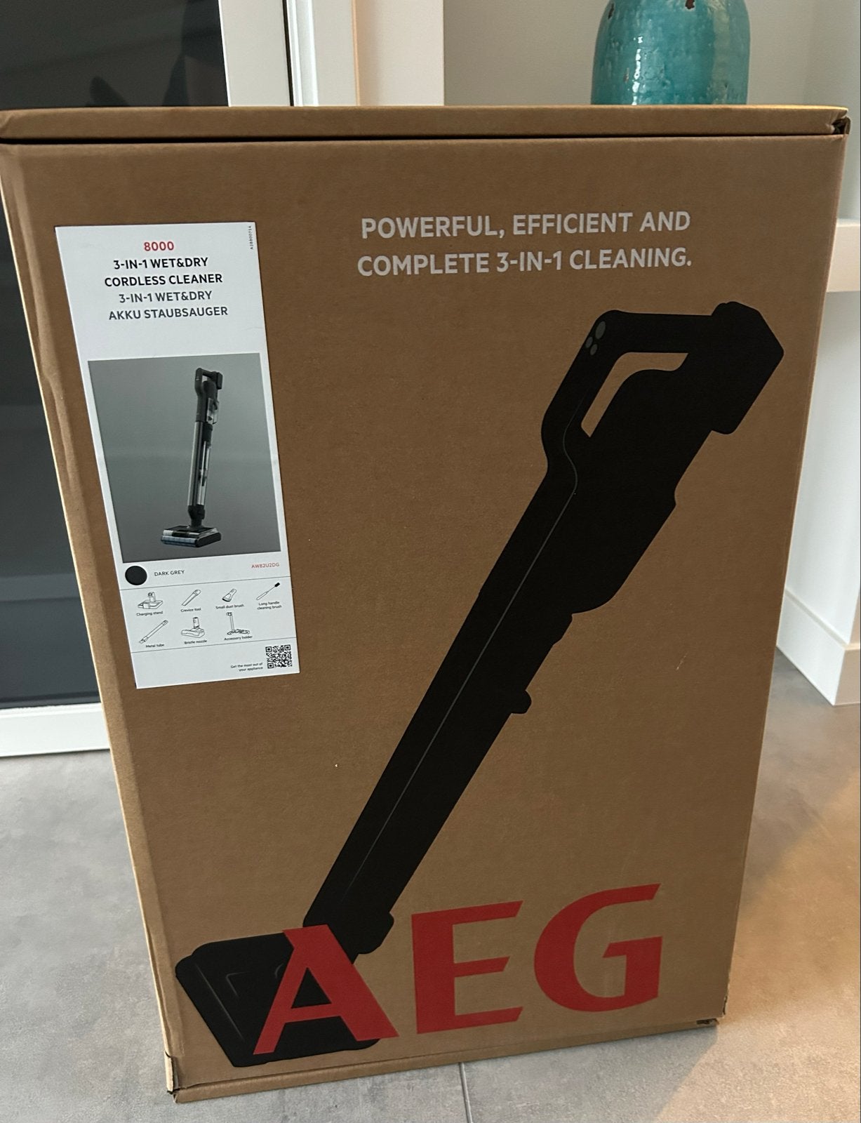 Nieuw! AEG 8000 3-in-1 steelstofzuiger wet & dry AW82U2DG, Minder dan 1200 watt, Reservoir, AEG, Ophalen