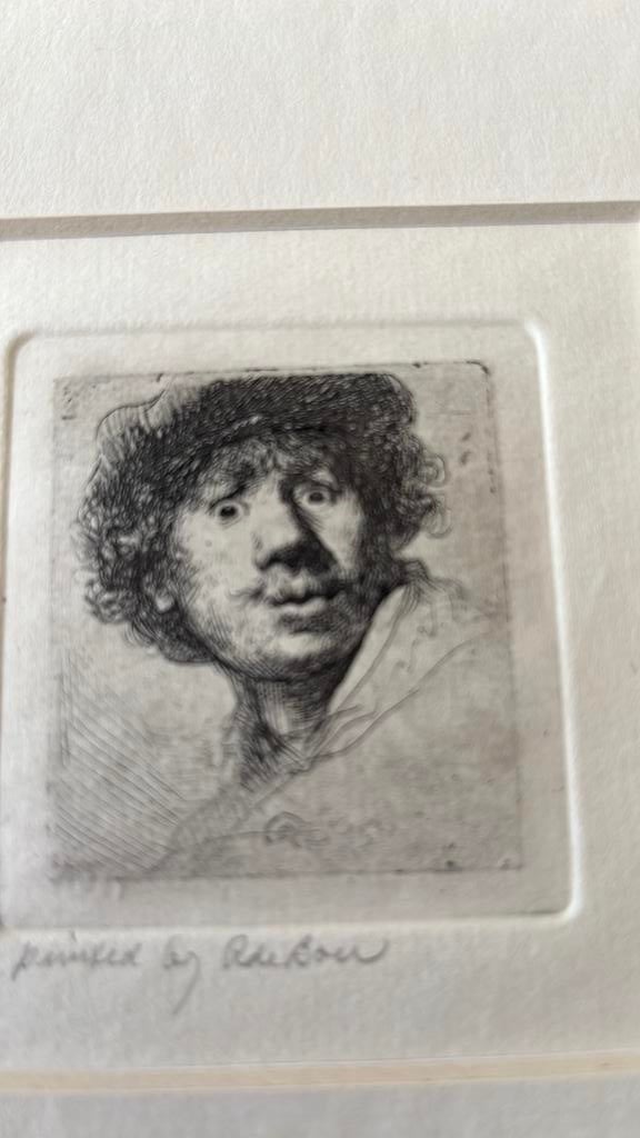 Ets naar “Rembrandt” - zelfportret-, Antiek en Kunst, Ophalen