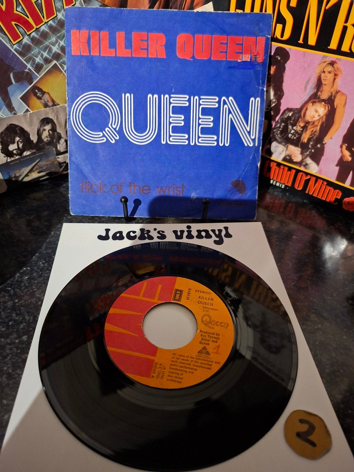 Queen - Killer Queen / Flick of the Wrist (Single)1974/2, Fotohoes, Ophalen of Verzenden, Gebruikt, 7 inch