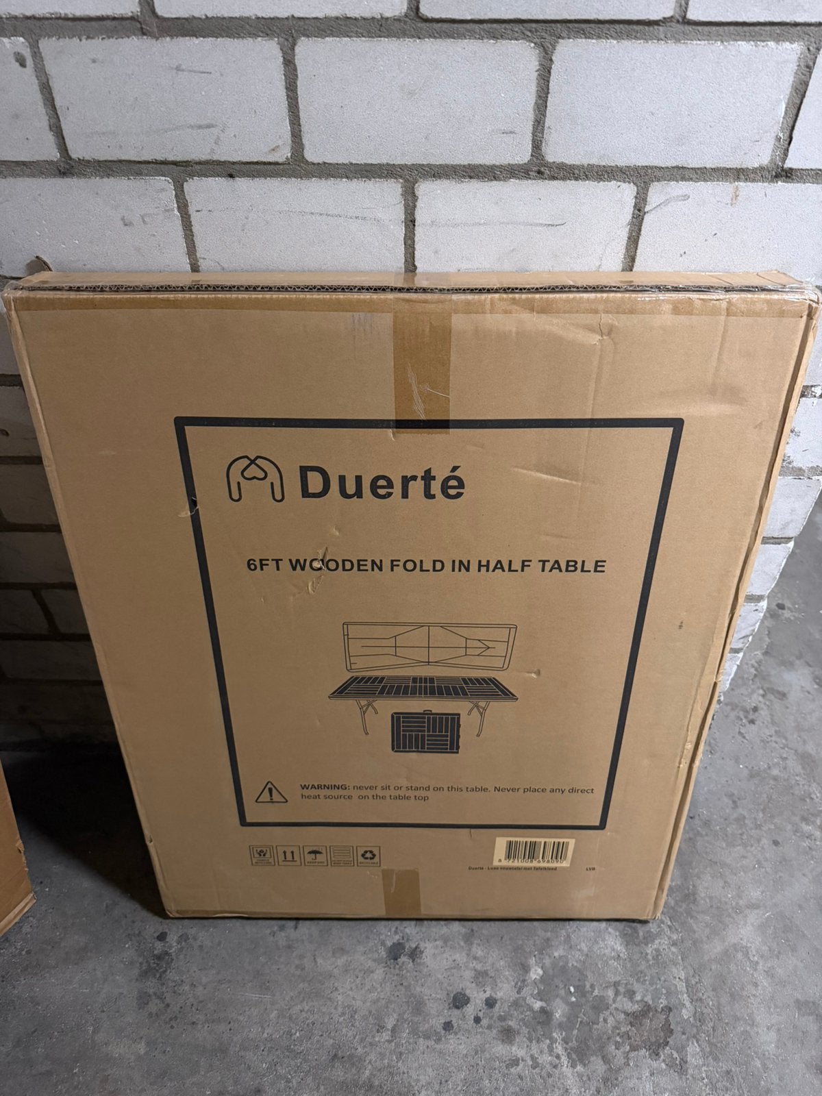 Duerté 6FT Klaptafel / Tuintafel (180 cm) – Nieuw in doos!, Overige materialen, ., Vierkant, Nieuw