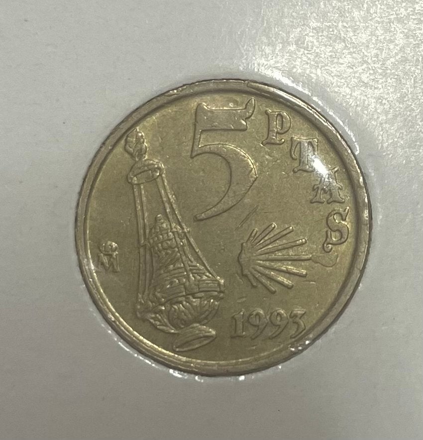 5 pesetas Spanje 1993, Ophalen of Verzenden, Overige landen