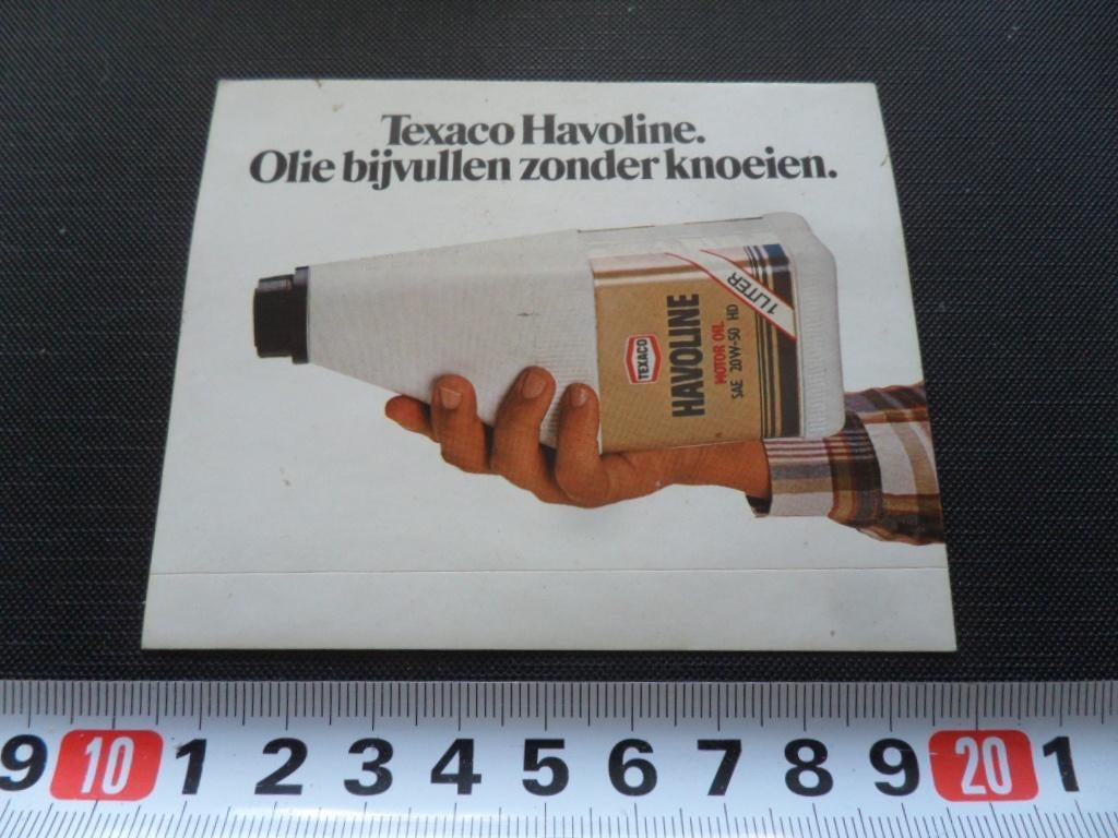 sticker texaco halvoline olie bijvullen zonder knoeien, Ophalen, Zo goed als nieuw
