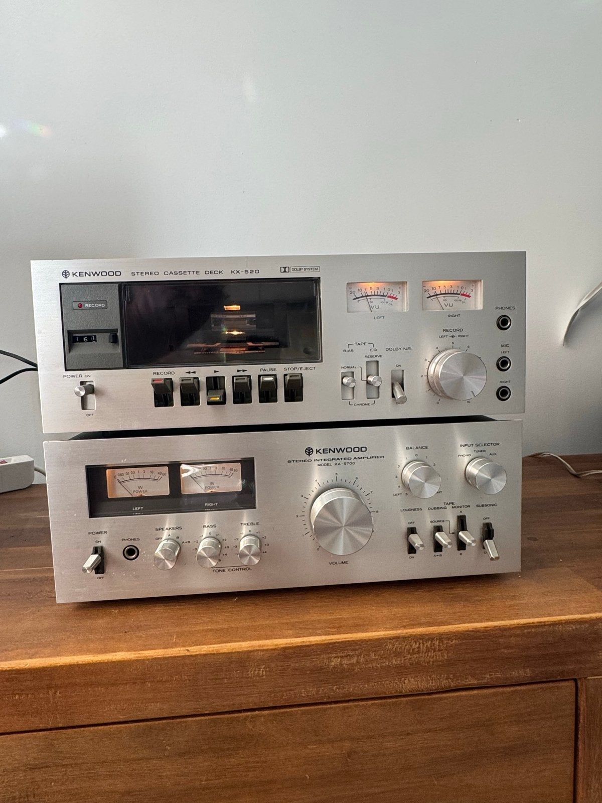 Kenwood KX-520 Cassettedeck en KA-5700 Versterker Set, Ophalen, Enkel, Kenwood, Tape counter