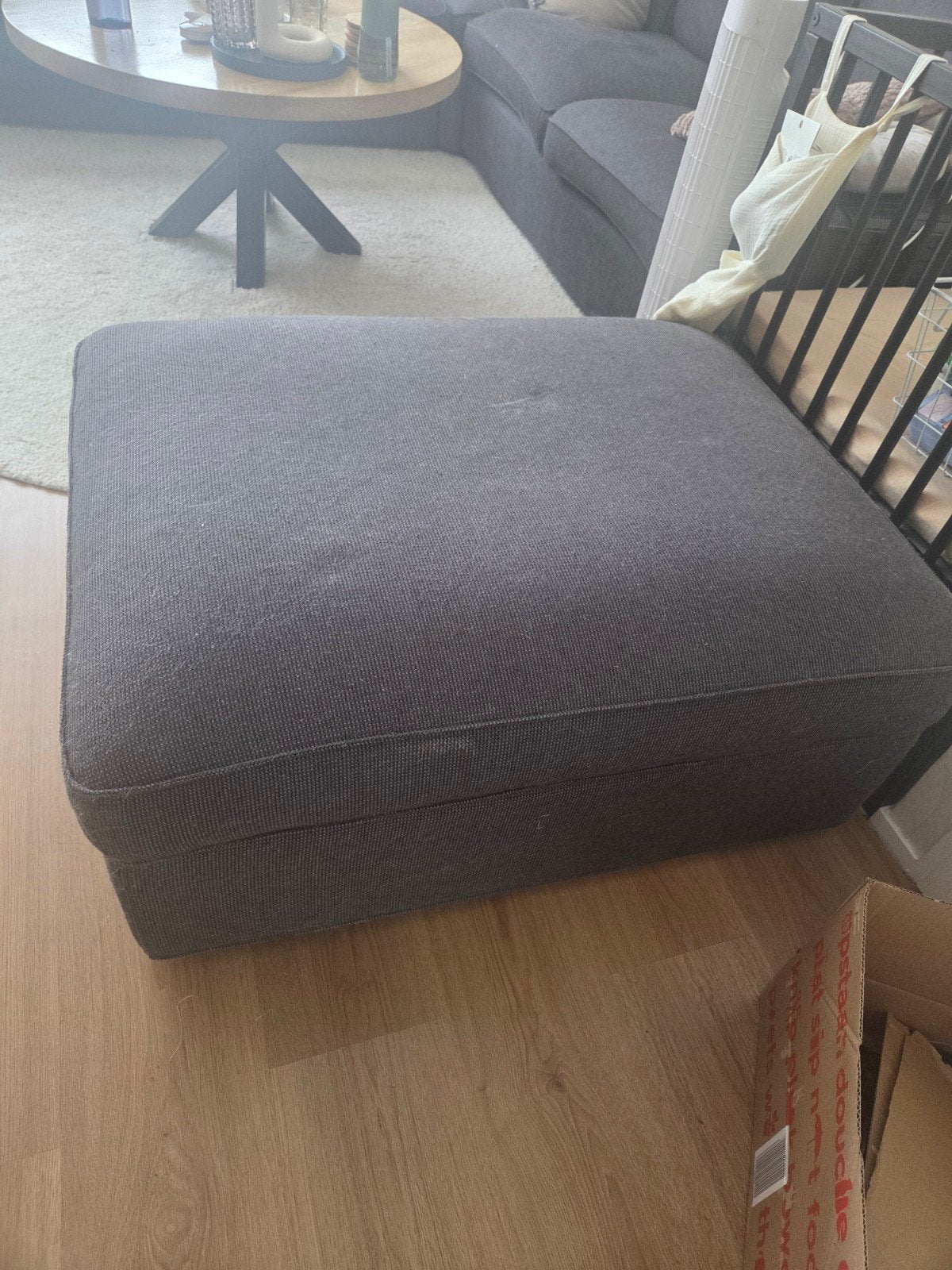 Poef ikea antraciet met opbergruimte, Ophalen, Rond, 100 tot 125 cm