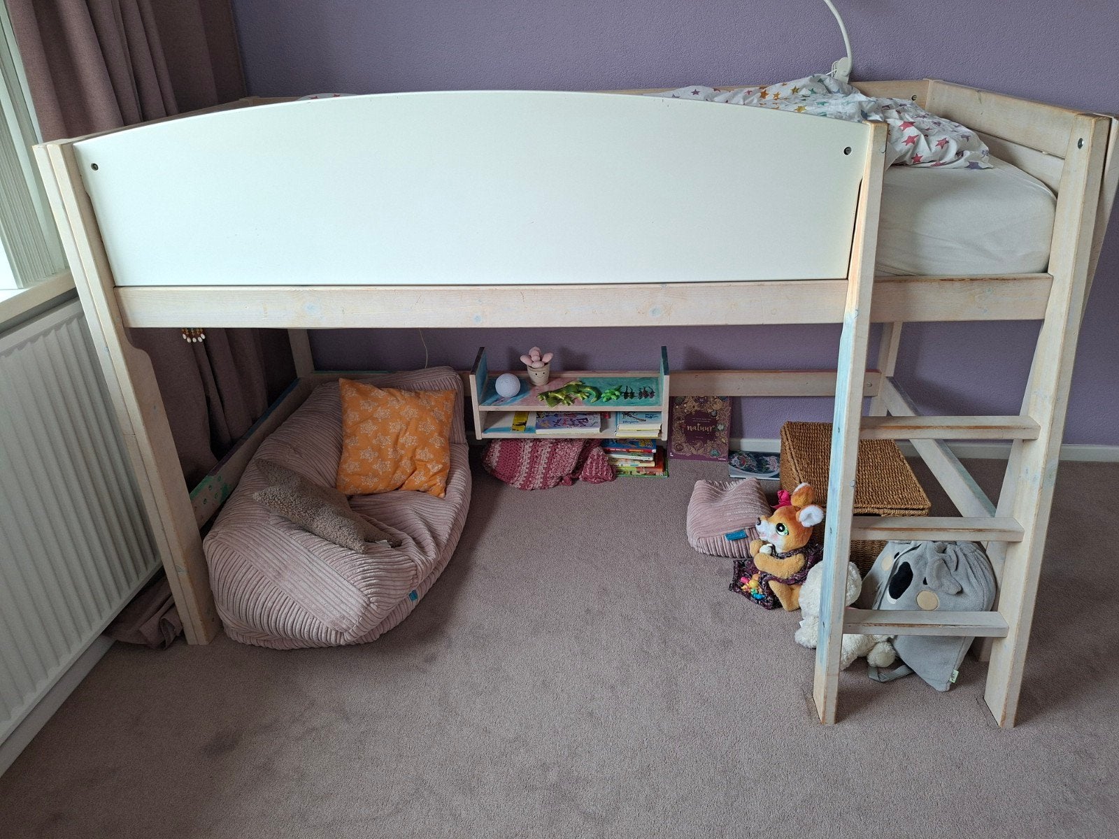Lifetime Hoogslaper 90x200 met Matras & Lattenbodem Prinses, Kinderen en Baby's, Kinderkamer | Stapelbedden en Hoogslapers, Ophalen