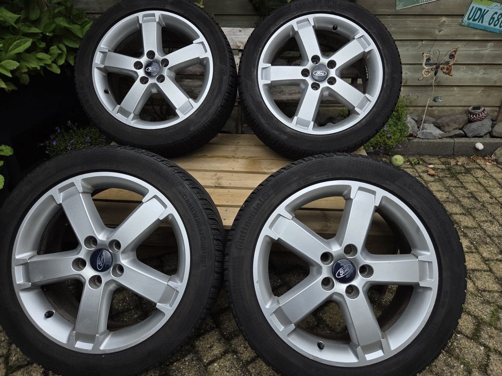 4 Lichtmetalen velgen winterbanden, Auto-onderdelen, Ophalen, Gebruikt, Banden en Velgen, 17 inch
