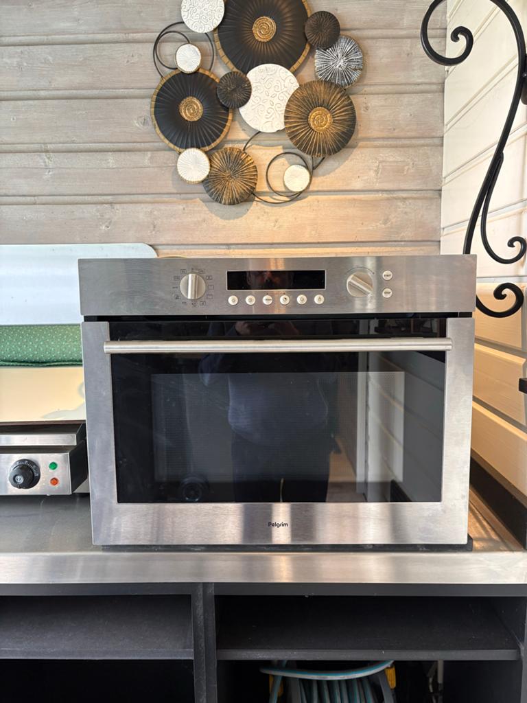 Pelgrim Inbouw Combi Magnetron/Oven - Zilver, Ophalen, 45 tot 50 cm, Gebruikt, Hete lucht
