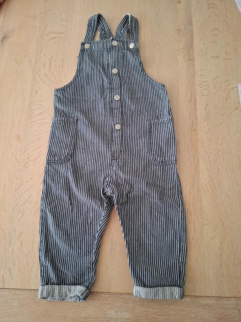 Gestreepte tuinbroek mt 92, Kinderen en Baby's, Kinderkleding | Maat 92, Ophalen of Verzenden, Jongen of Meisje, Broek