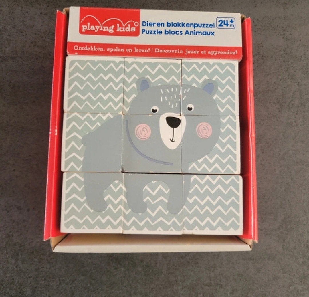 Dieren blokkenpuzzel, Kinderen en Baby's, Speelgoed | Kinderpuzzels, Ophalen of Verzenden