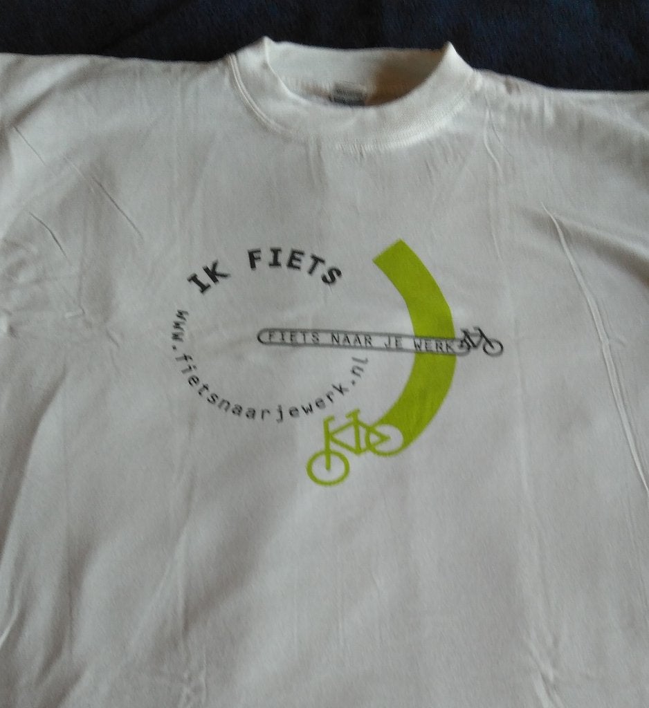 T- shirt Fiets naar je werk, Ophalen of Verzenden, Nieuw, Maat 56/58 (XL), Wit