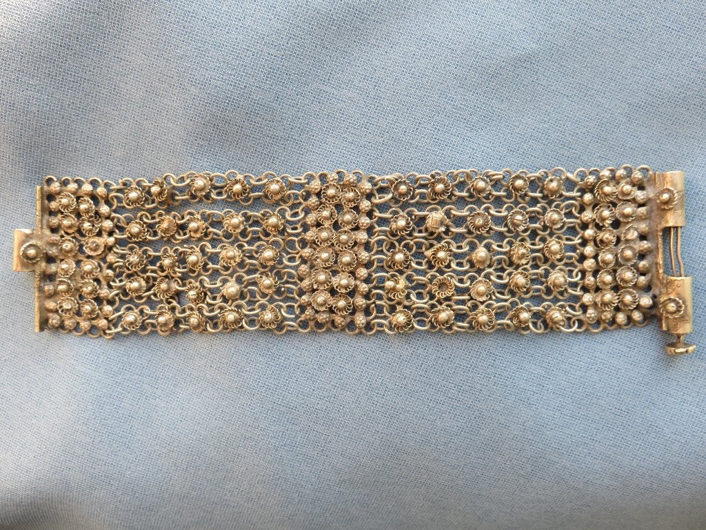 Antieke enkel / armband in wellicht b.w.g. zilver 19e eeuw, Ophalen of Verzenden, Overige materialen, Armband
