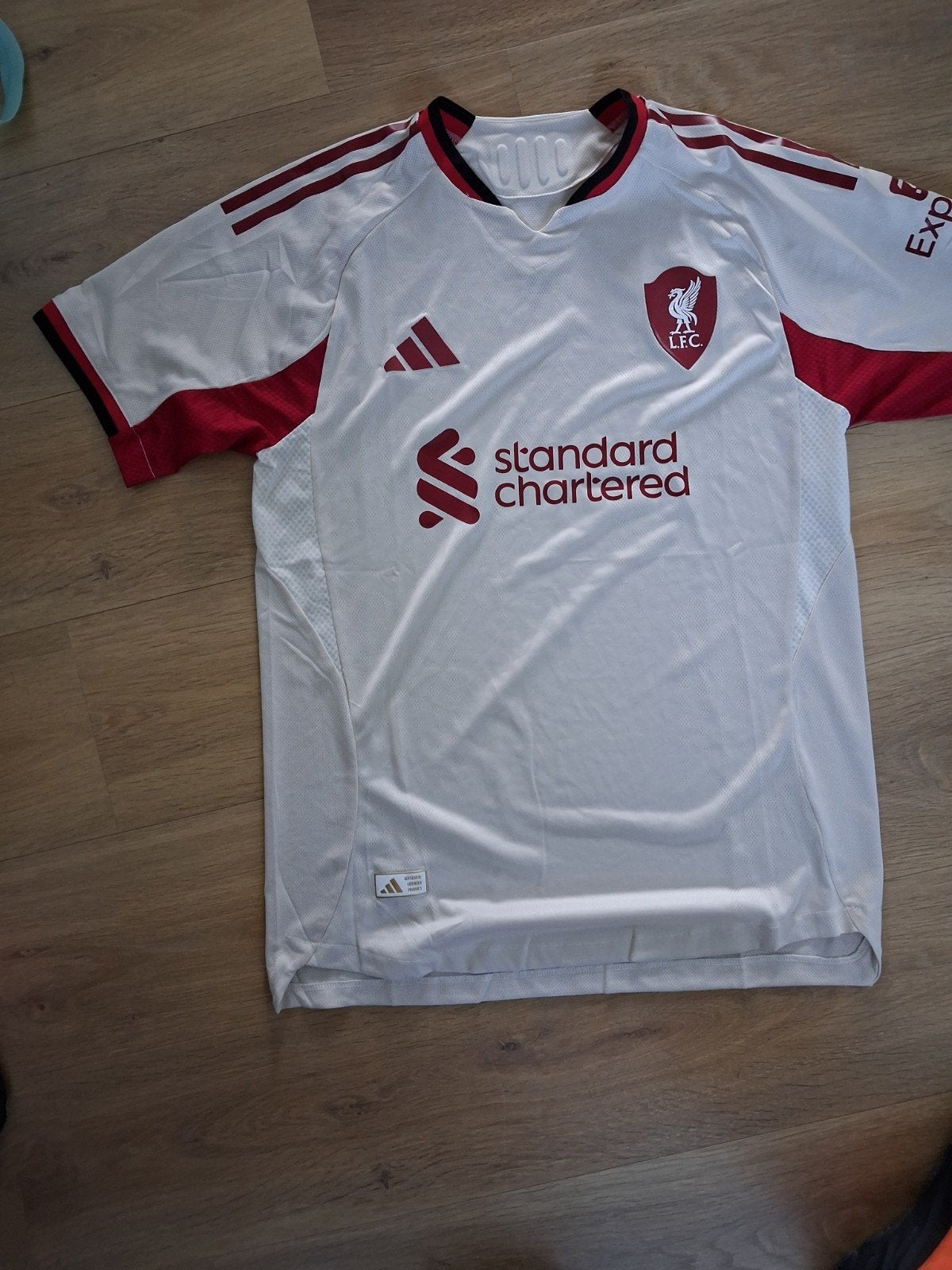 Liverpool voetbalshirt Adidas XXL wit zo goed als nieuw, Wit, Overige maten, Ophalen of Verzenden, Adidas