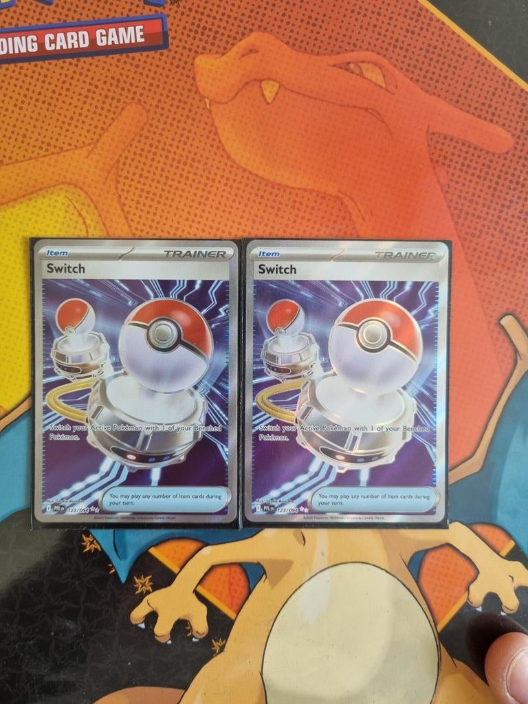 2x Pokémon TCG Switch Trainer Kaart 123/094, Ophalen of Verzenden, Zo goed als nieuw, Meerdere kaarten