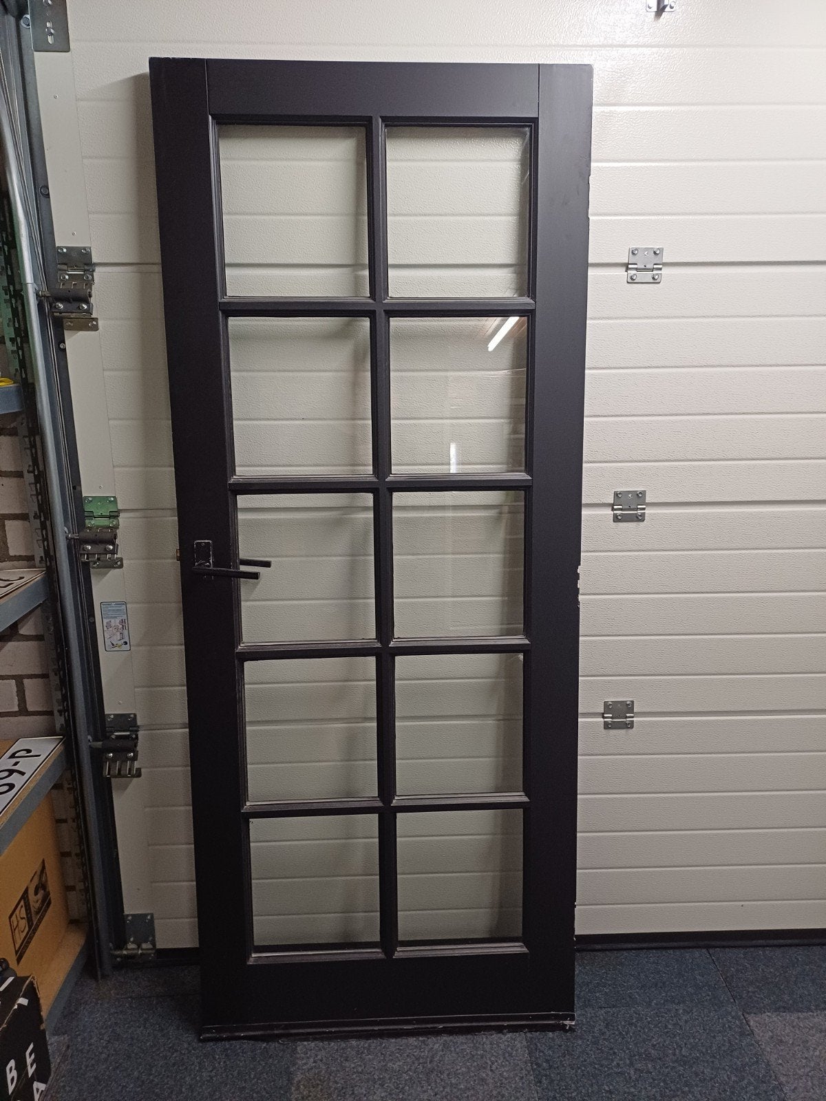 mooie zwarte massieve binnendeur met glas., Doe-het-zelf en Verbouw, Deuren en Horren, Ophalen, 80 tot 100 cm, Binnendeur, Zo goed als nieuw