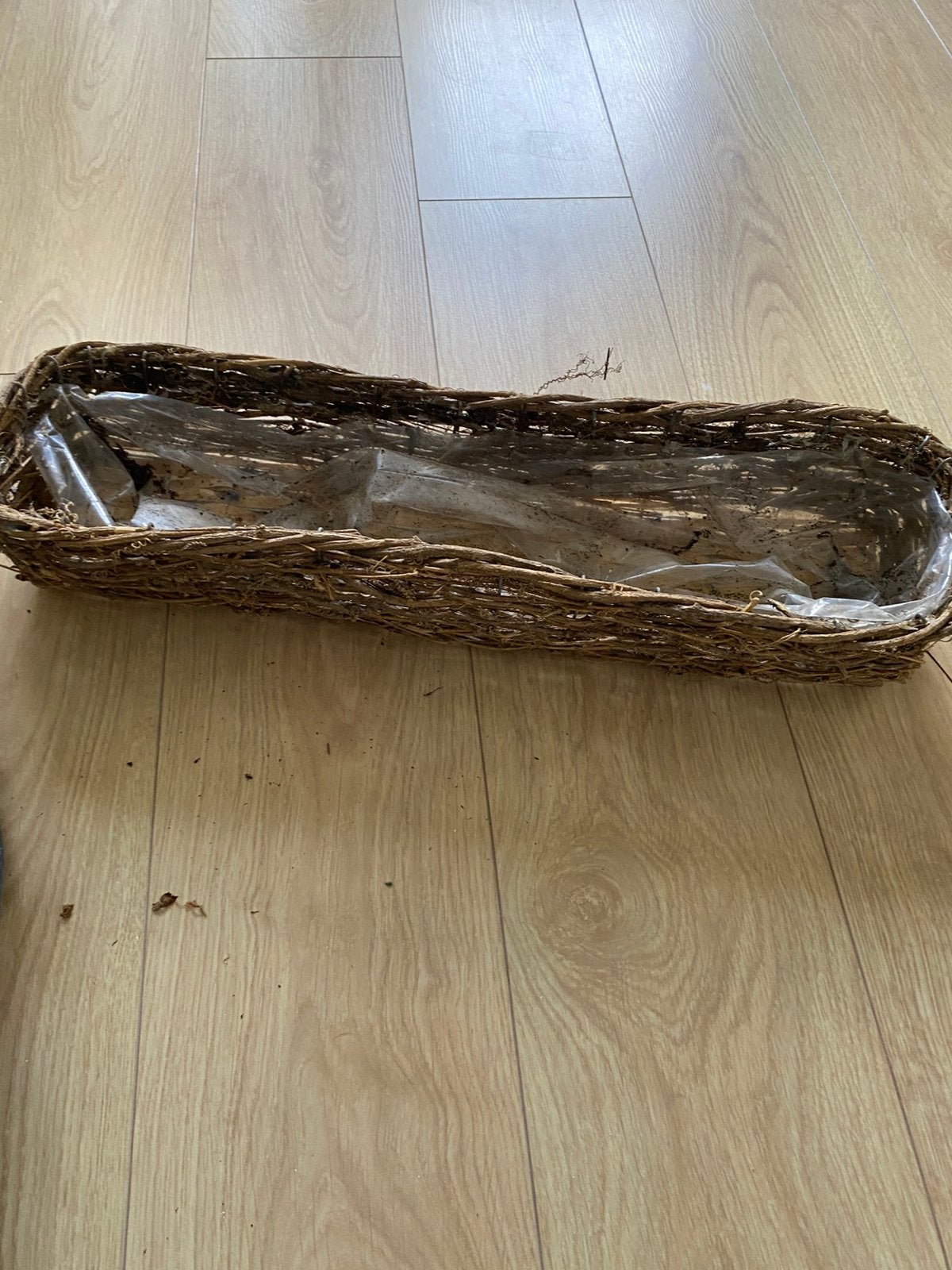 Rieten bloembak ca 50 cm, Ophalen, Rond, Minder dan 30 cm
