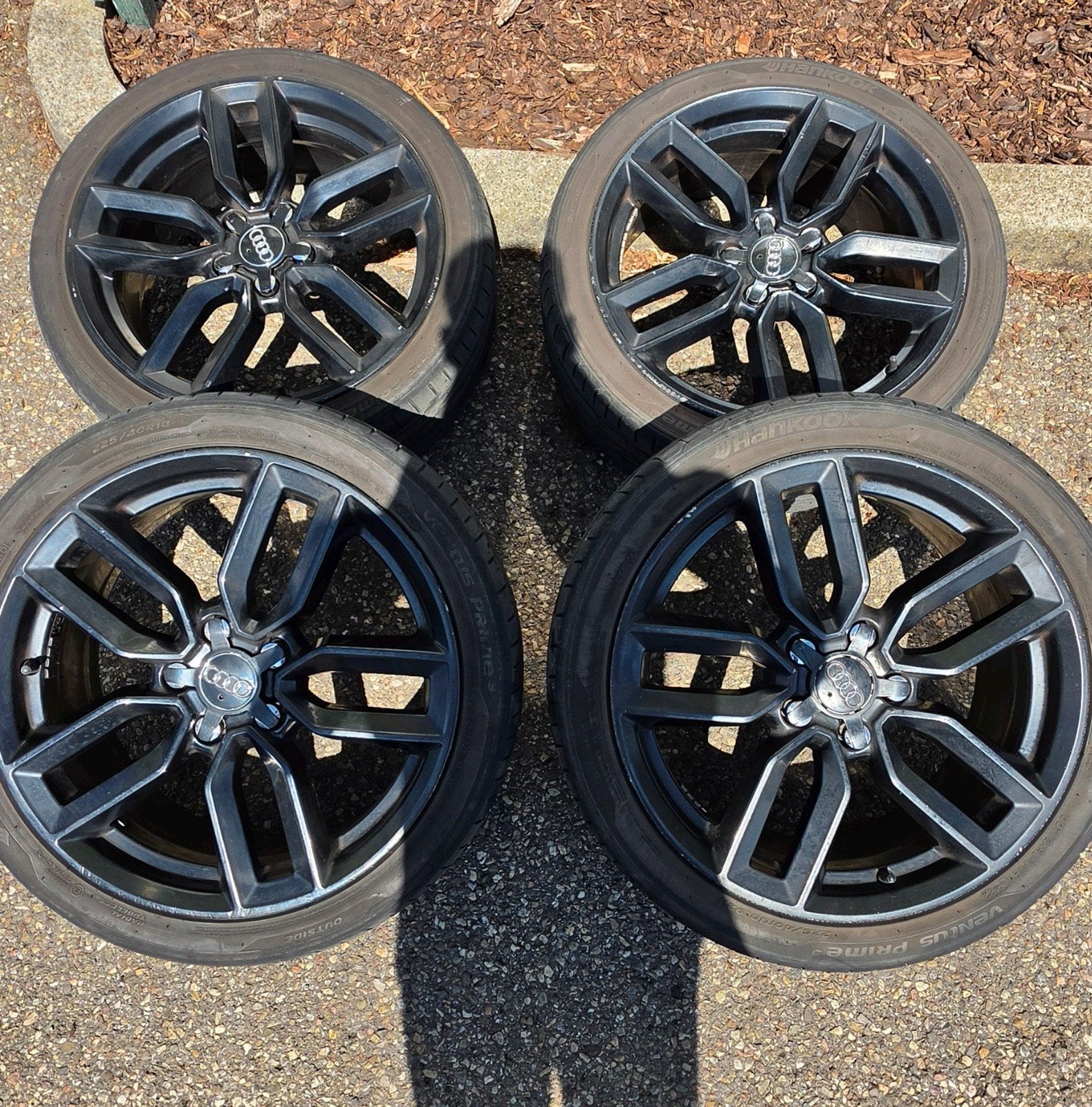 Audi 18 inch velgen met Hankook Ventus Prime 3 zomerbanden, Ophalen, 18 inch, Gebruikt, Banden en Velgen