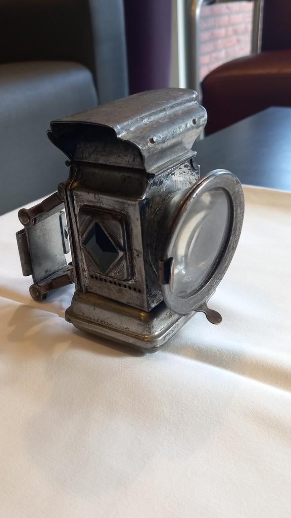 Antieke fietslamp op paraffine. +/-1903 miller&co, Fietsen en Brommers, Gebruikt, Waterbestendig, Voorlicht, Overig