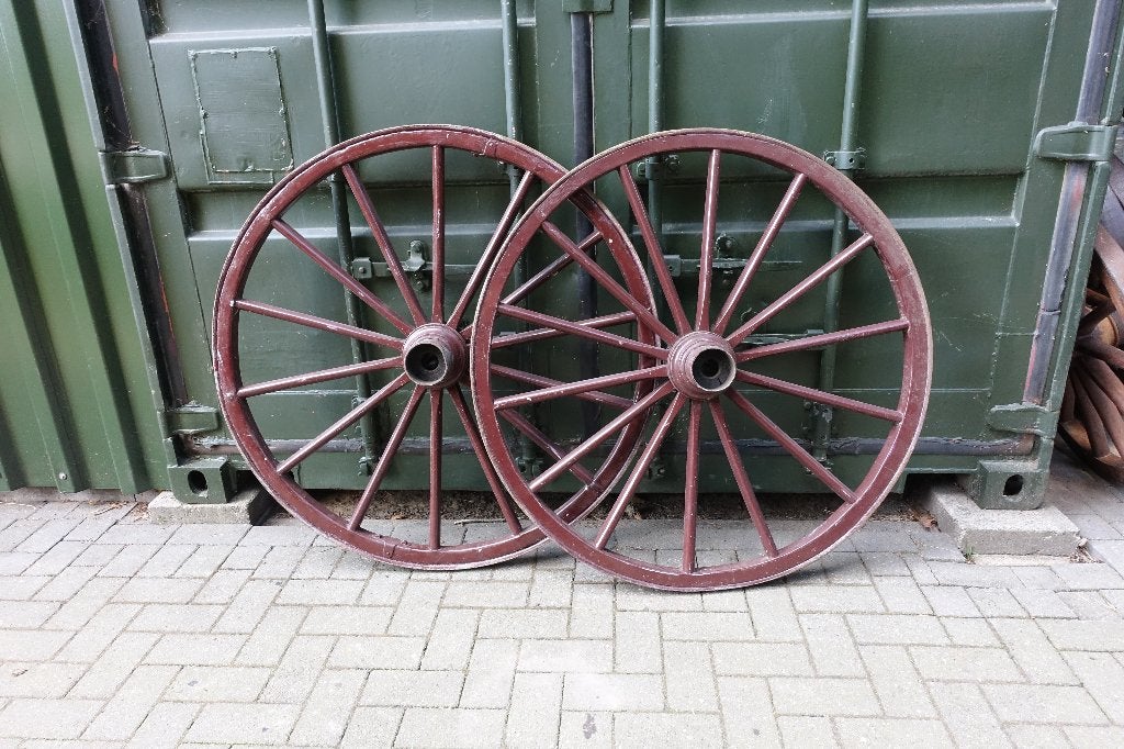 Wagenwiel, houten wagenwielen, set van twee, ø112 cm., Ophalen