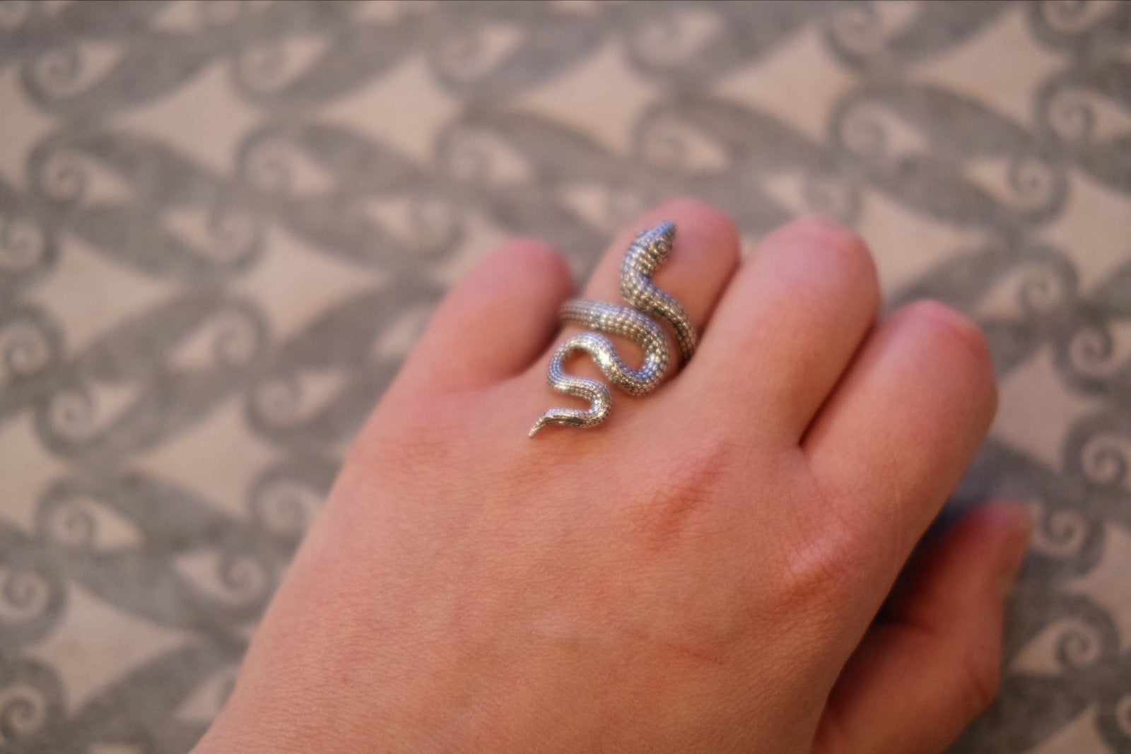 Metalen slang ring - 40 mm, Sieraden, Tassen en Uiterlijk, Gebruikt, IJzer of Staal, Ophalen of Verzenden, Dame of Heer