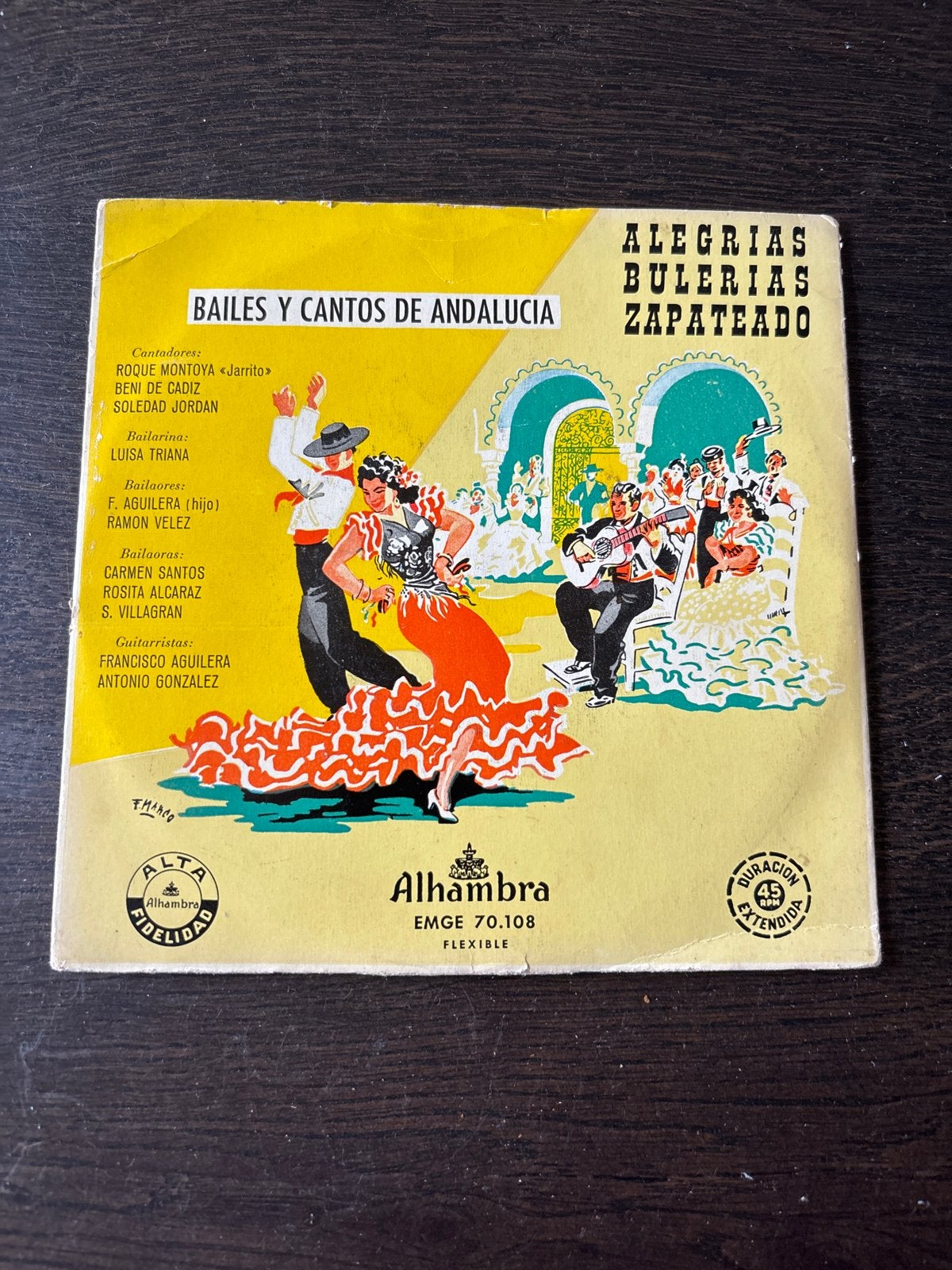 Baile y Cantos de Andalucia - Alhambra EP, Originele persing, Ophalen of Verzenden, Gebruikt, Wereldmuziek