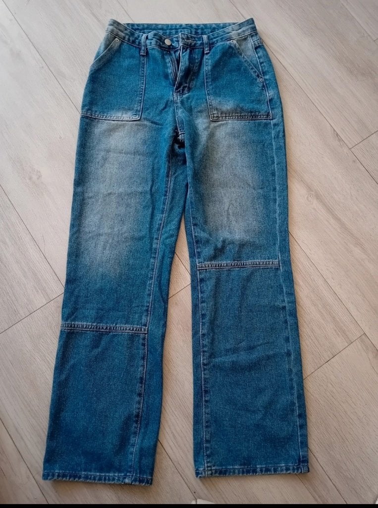 NIEUW! Shein; Slant Pocket Straight Leg Jeans; maat 28(36)S, Blauw, Nieuw, Ophalen of Verzenden, W28 - W29 (confectie 36)