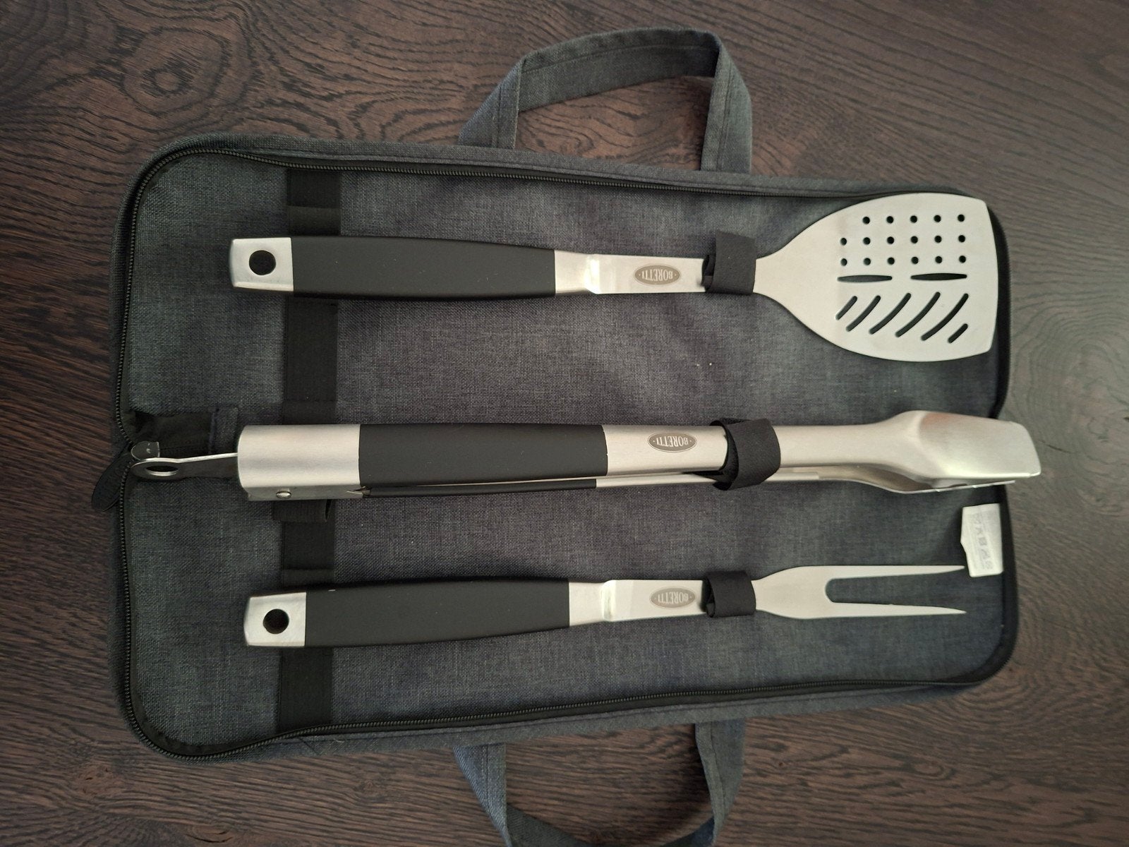 BBQ Gereedschap Set - 3-delig in handige draagtas, Tuin en Terras, Ophalen, Zo goed als nieuw, Onbekend