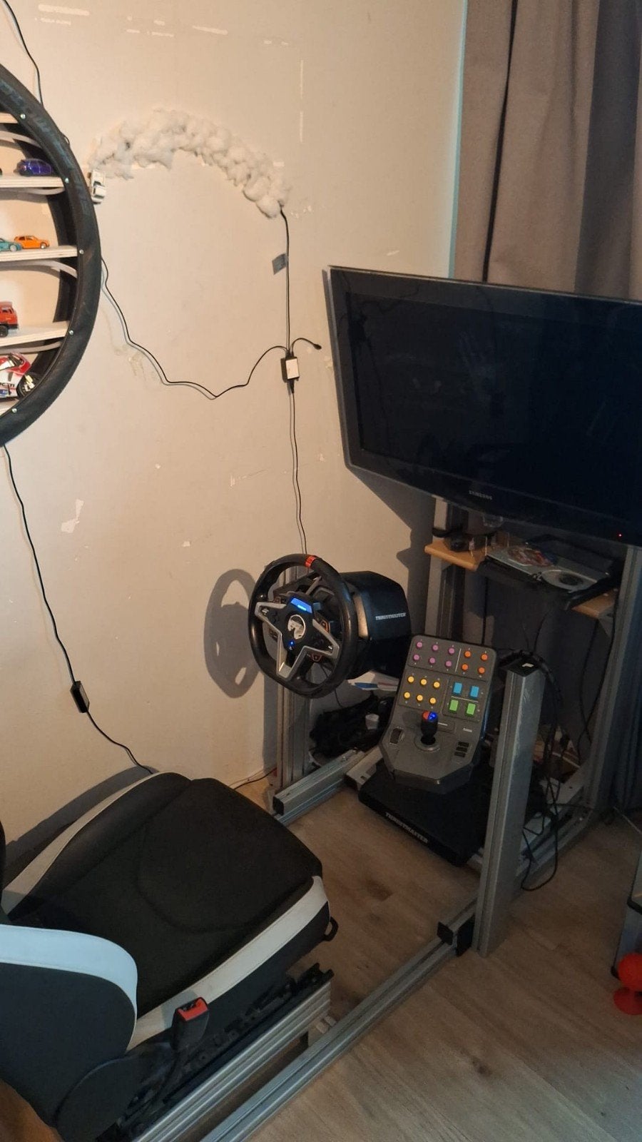 Playseat met Thrustmaster stuur en Saitek Side Panel, Ophalen, Overige merken, Gebruikt