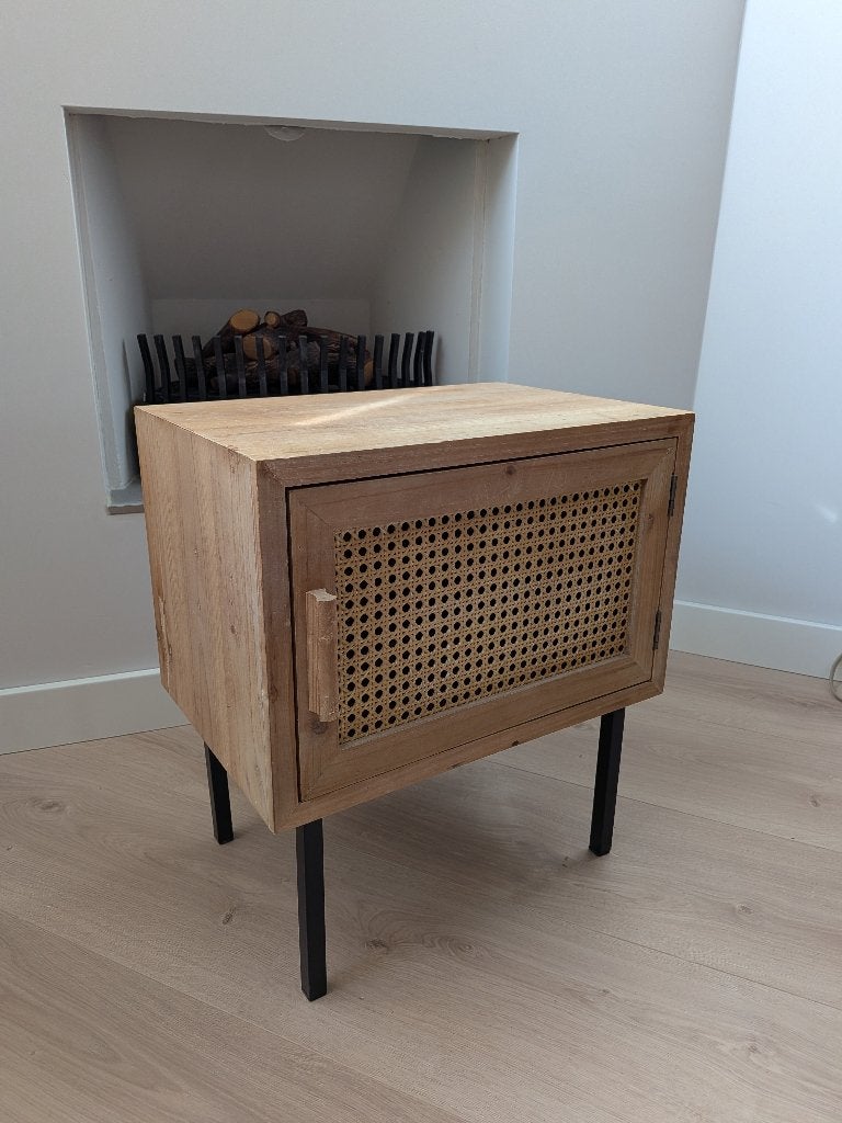 Xenos rotan nachtkastje, Ophalen, Minder dan 45 cm, Zo goed als nieuw, Minder dan 55 cm