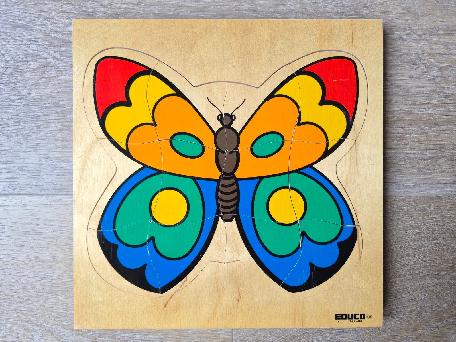 Educo 4-laags puzzel vlinder, Kinderen en Baby's, Speelgoed | Kinderpuzzels, Ophalen of Verzenden, Gebruikt, 2 tot 4 jaar, Van hout