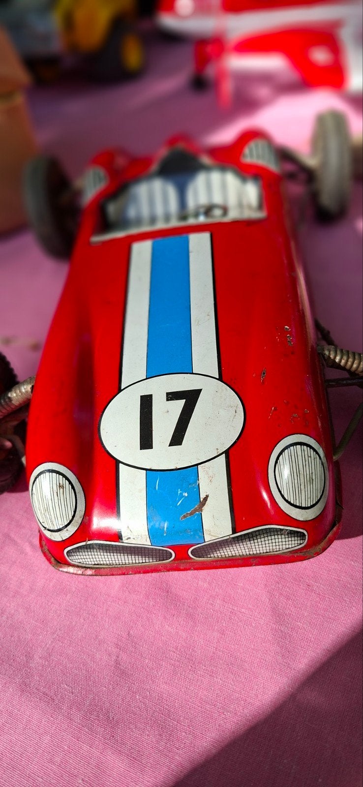 vintage blikken joustra race auto nr 17 frans jaren 50, Ophalen of Verzenden
