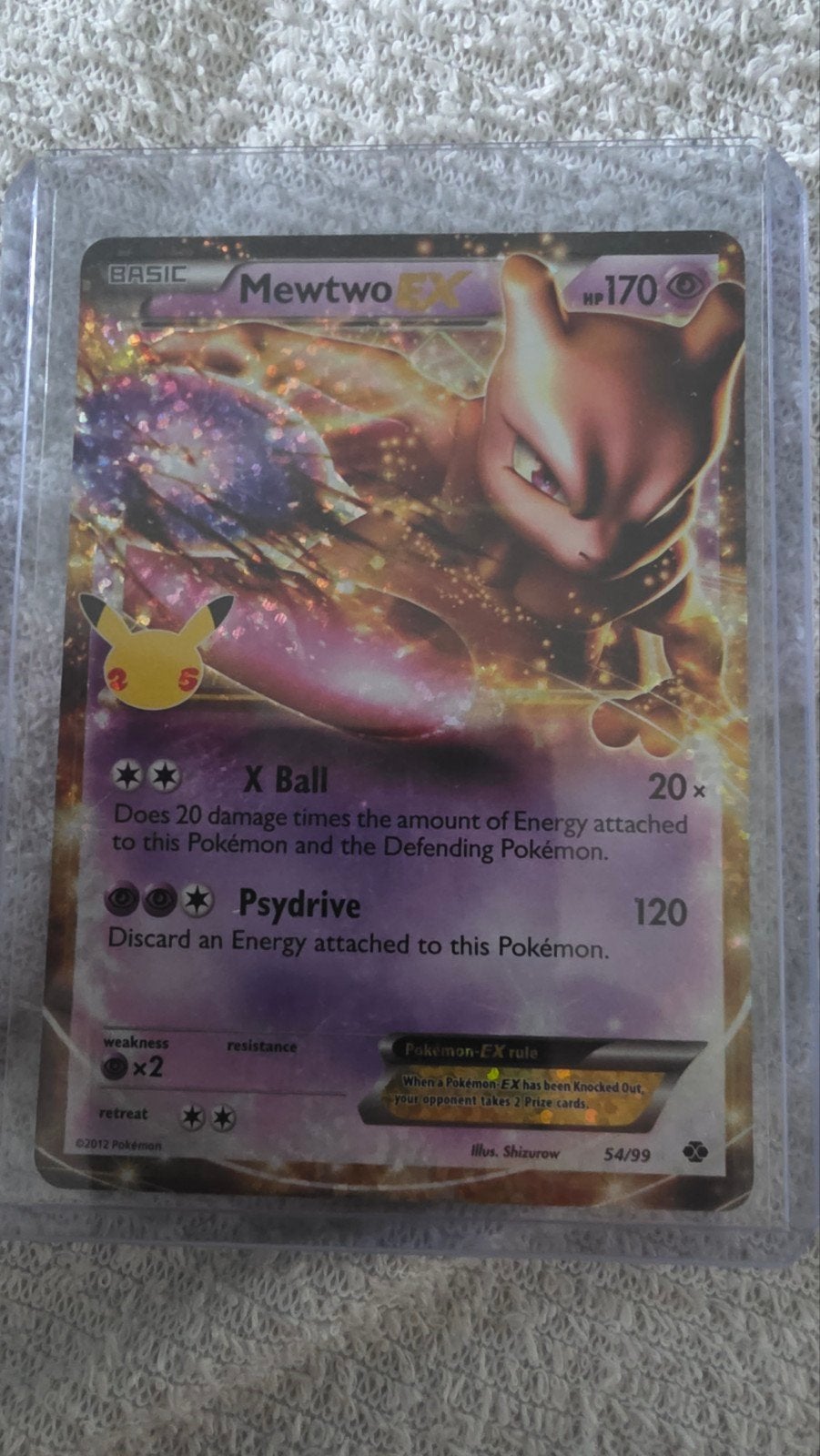 Mewtwo EX 54/99 Pokemon Kaart - Zeldzaam, Ophalen of Verzenden, Zo goed als nieuw, Losse kaart, Foil