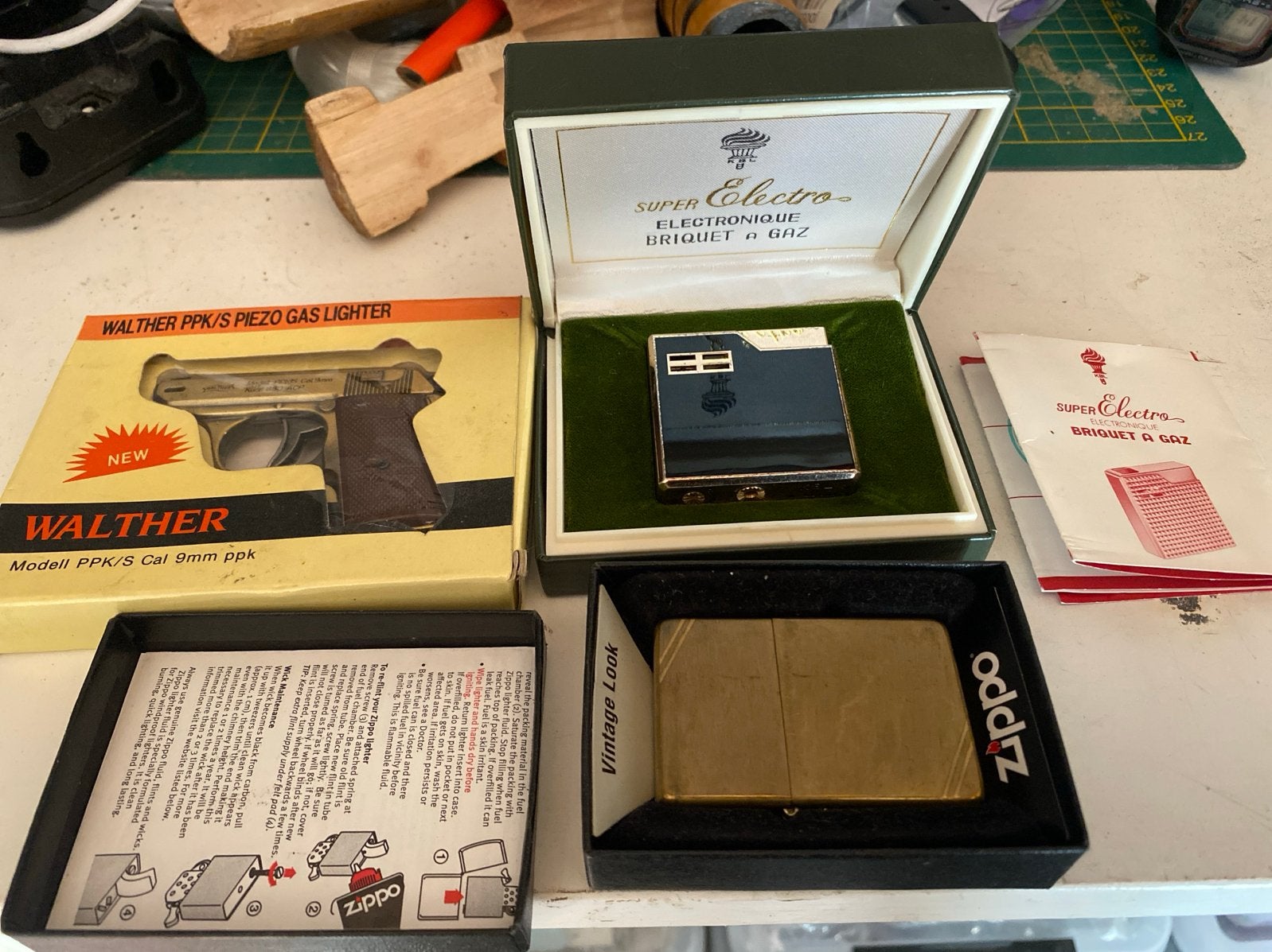 Vintage Aanstekers: Zippo, Walther en Super Electro, Verzamelen, Ophalen, Gebruikt, Aansteker