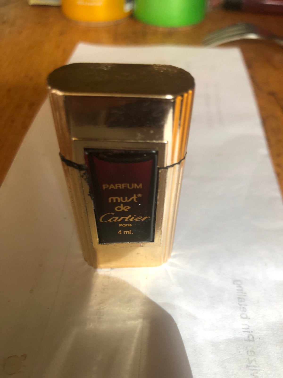 Vintage Must de Cartier Parfum 4 ml - Goudkleurig, Ophalen of Verzenden, Gebruikt
