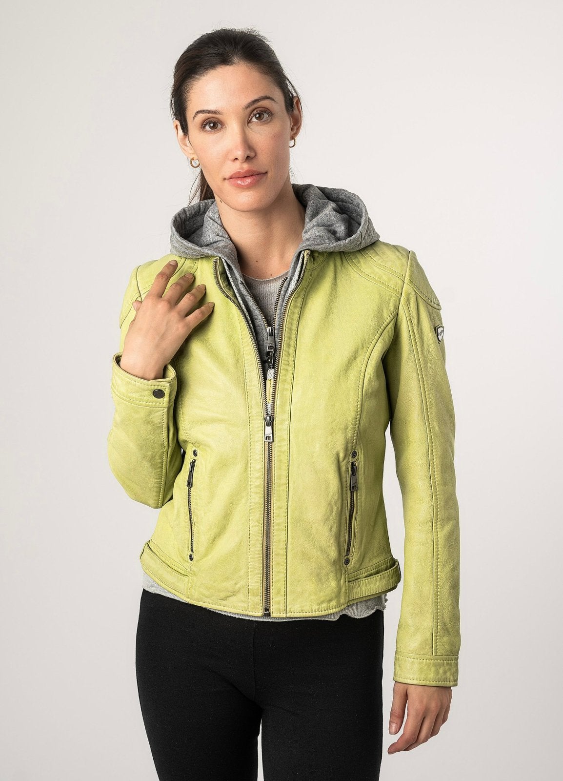 Mauritius lime leren gevoerd jasje maat M nieuw, Kleding | Dames, Ophalen of Verzenden, Zo goed als nieuw, Maat 38/40 (M), Groen