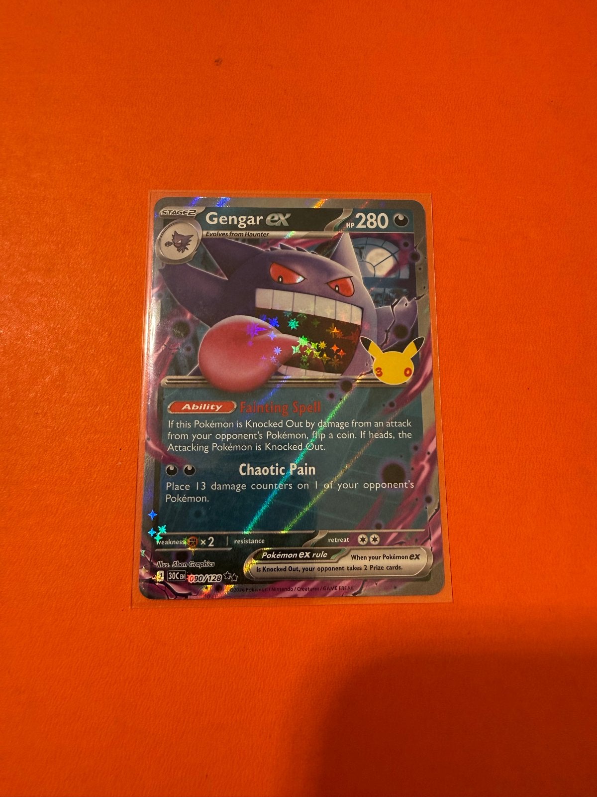 Gengar EX Pokémon kaart, Ophalen of Verzenden, Zo goed als nieuw, Losse kaart, Foil