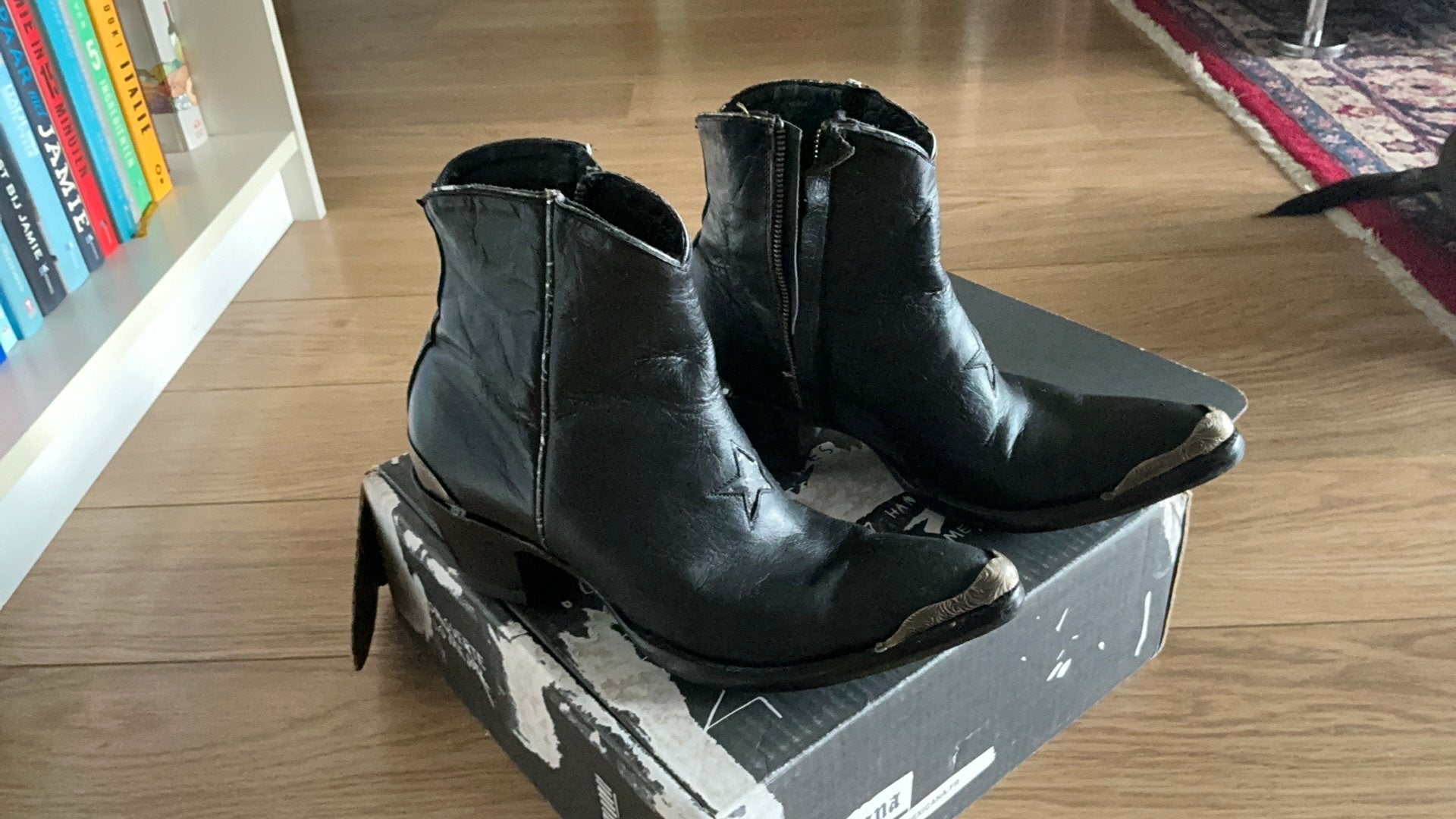 Mexicana laarsjes 39.   8,5, Kleding | Dames, Verzenden, Zwart, Lage of Enkellaarzen, Zo goed als nieuw
