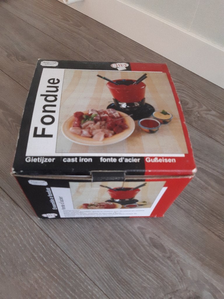 Gietijzeren Fondueset, Ophalen of Verzenden, Zo goed als nieuw, Brander, Fondueset