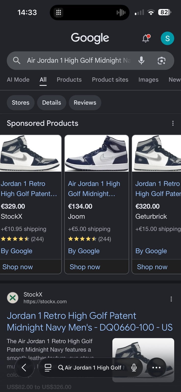Air Jordan 1 High Golf Midnight Navy, Eén persoon, Augustus