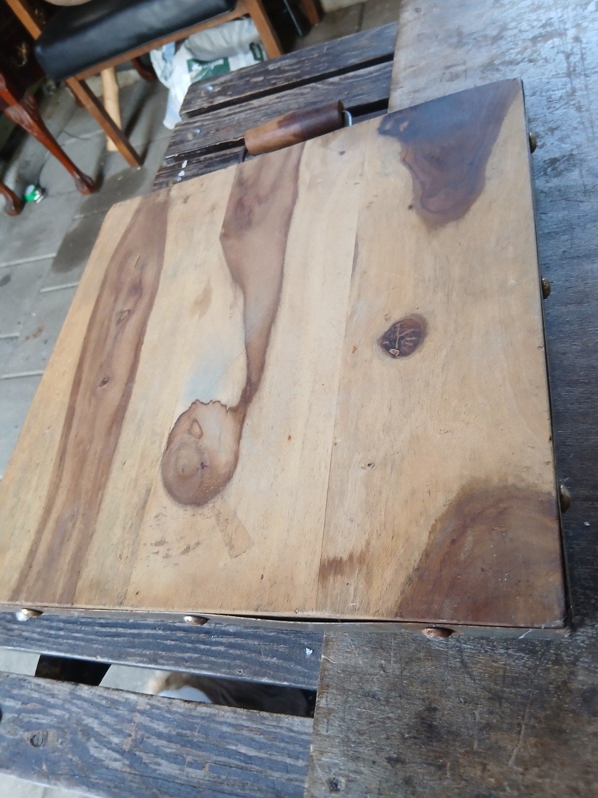 Houten snijplank / serveerplank met handvat, Ophalen, Gebruikt, Hout, Snij-/serveerplank