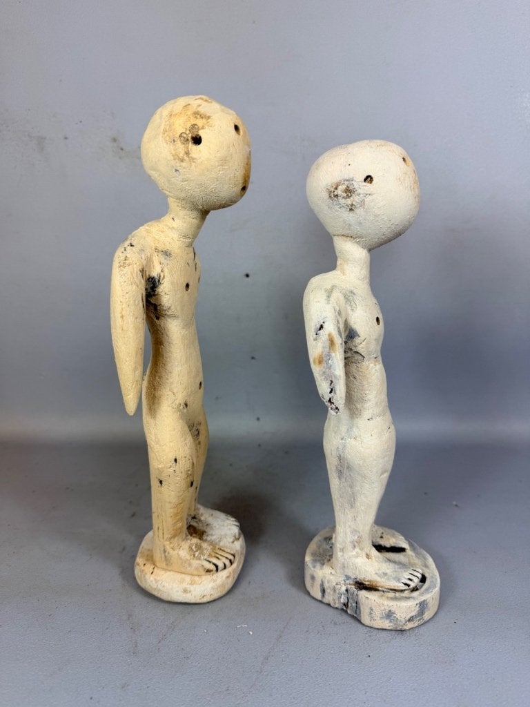 260952 - 2 Old Afrikaans Rare Prampram sculptures - Ghana, Ophalen of Verzenden