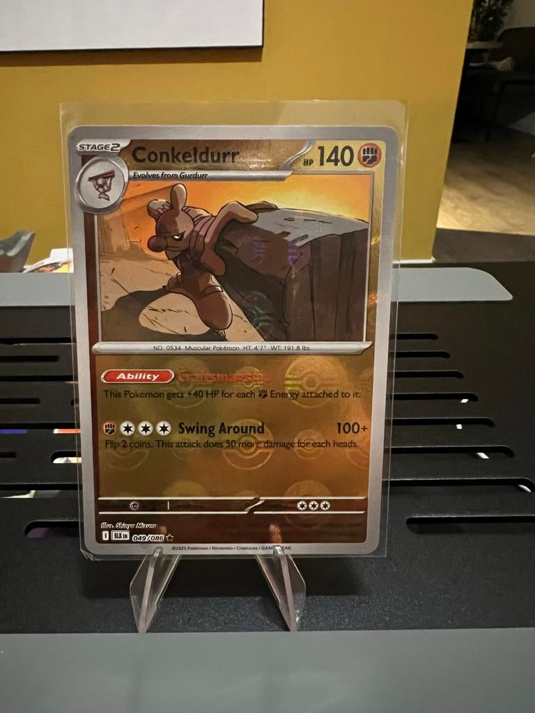 Conkeldurr 049/086 Pokeball Pokémon Kaart - Zeldzaam, Ophalen of Verzenden, Zo goed als nieuw, Losse kaart