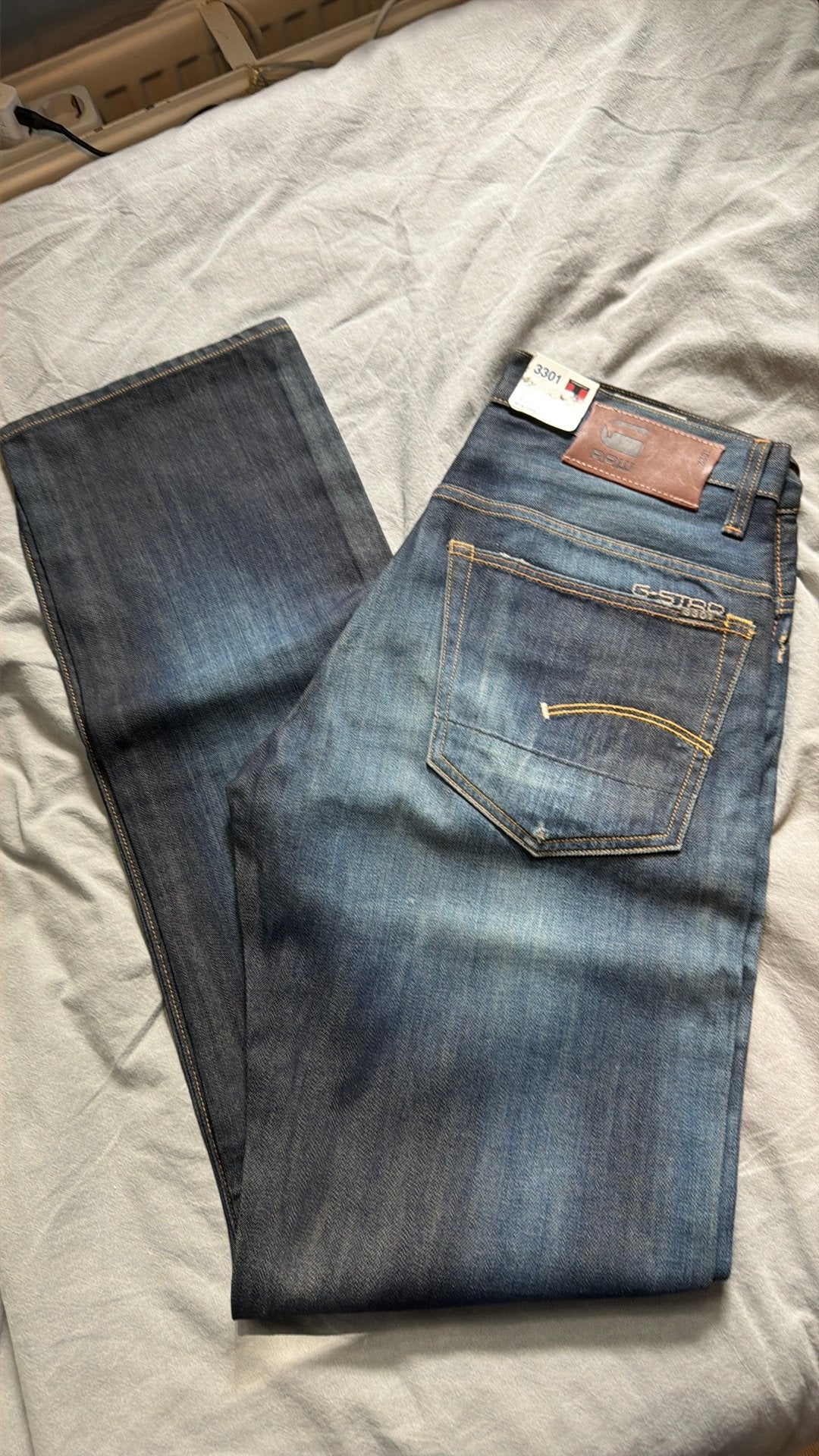 Nieuwe G-Star 3301 Straight Fit Jeans Denham Vintage Age W31, Ophalen of Verzenden, Nieuw, Blauw, W32 (confectie 46) of kleiner