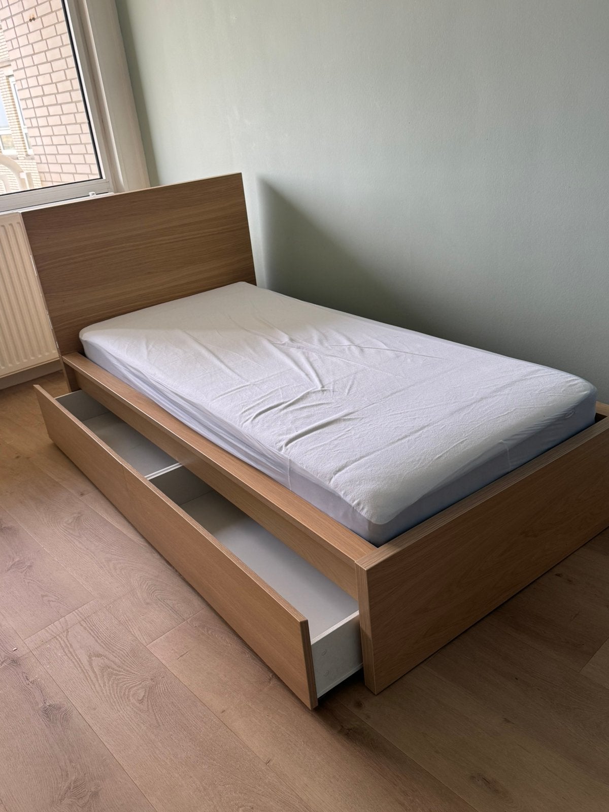 2 bedden Ikea Malm met opberglades, Ophalen, Gebruikt, 90 cm, Eenpersoons