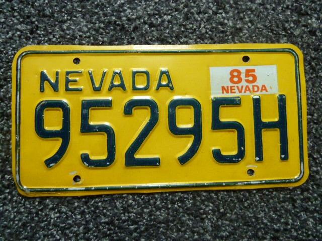 Kentekenplaat licenseplate Nevada Yellow 1985 USA, Verzenden, Gebruikt, Auto's