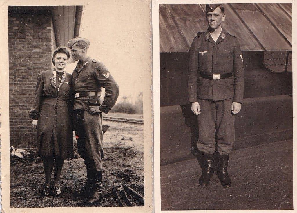 Originele WO2 Foto Set Luftwaffe Soldaat Gefreiter WOII, Verzamelen, Ophalen of Verzenden, Luchtmacht, Nederland, Foto of Poster