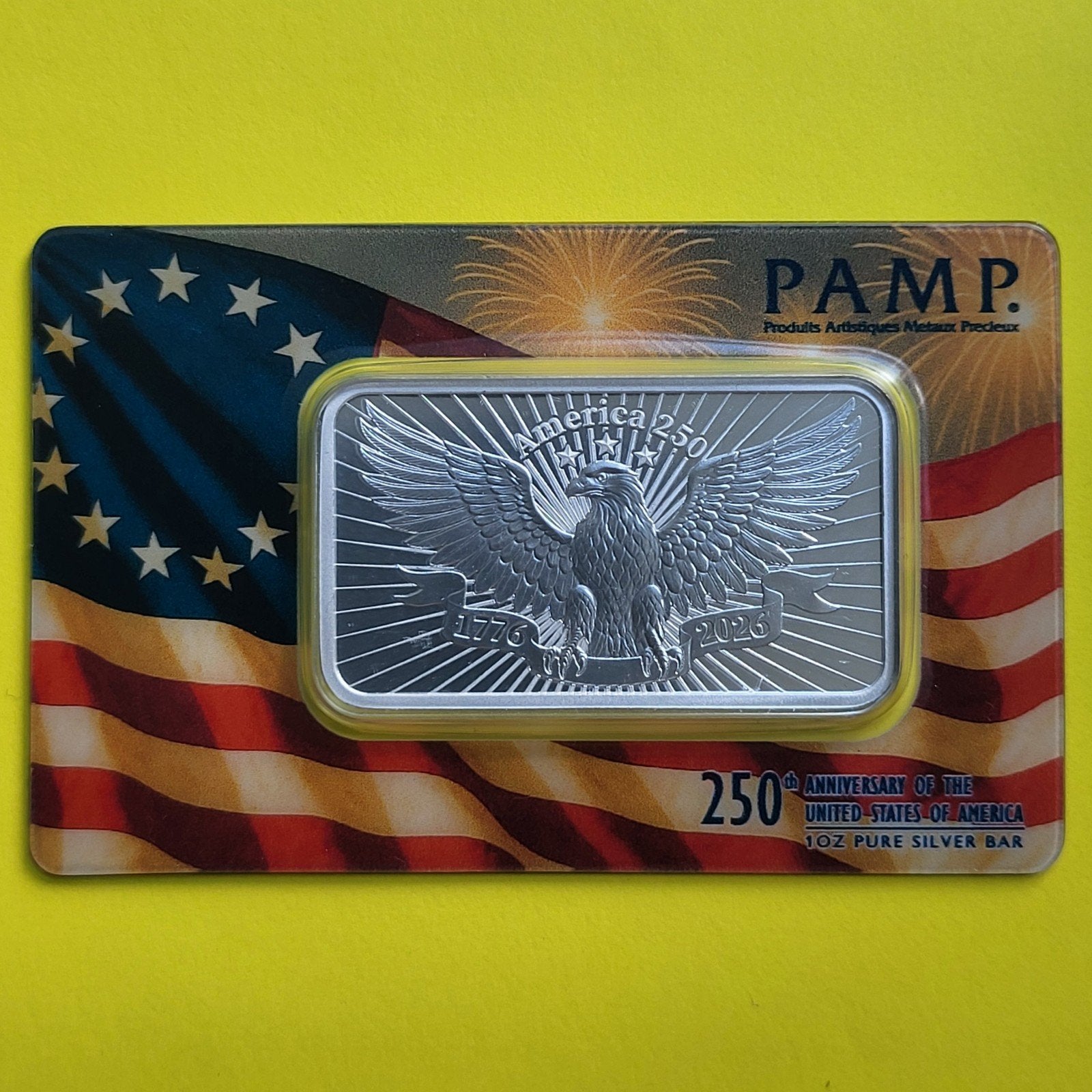 PAMP 250 jaar America - 1 oz zilver, Verzenden, Zilver